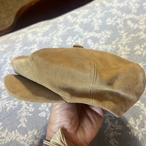 Burberry Newsboy Suede Leather Cap